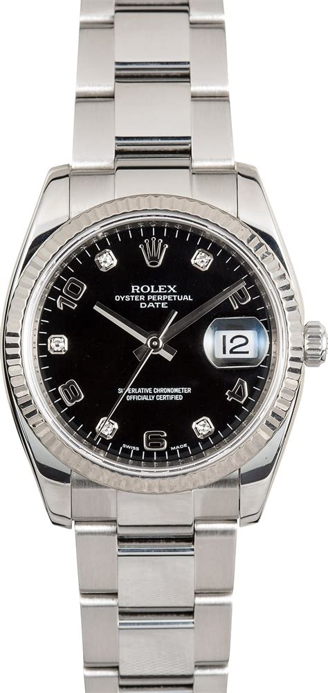 rolex watch date 34mm 115210|rolex 115234 diamond dial.